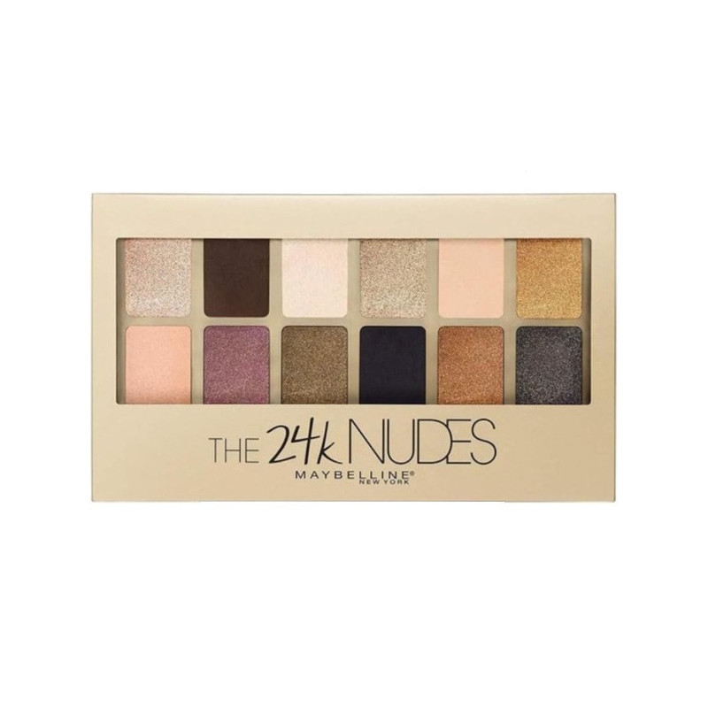 Palette Fards à Paupières The 24K Nudes Gemey Maybelline – 12 Teintes Dorées