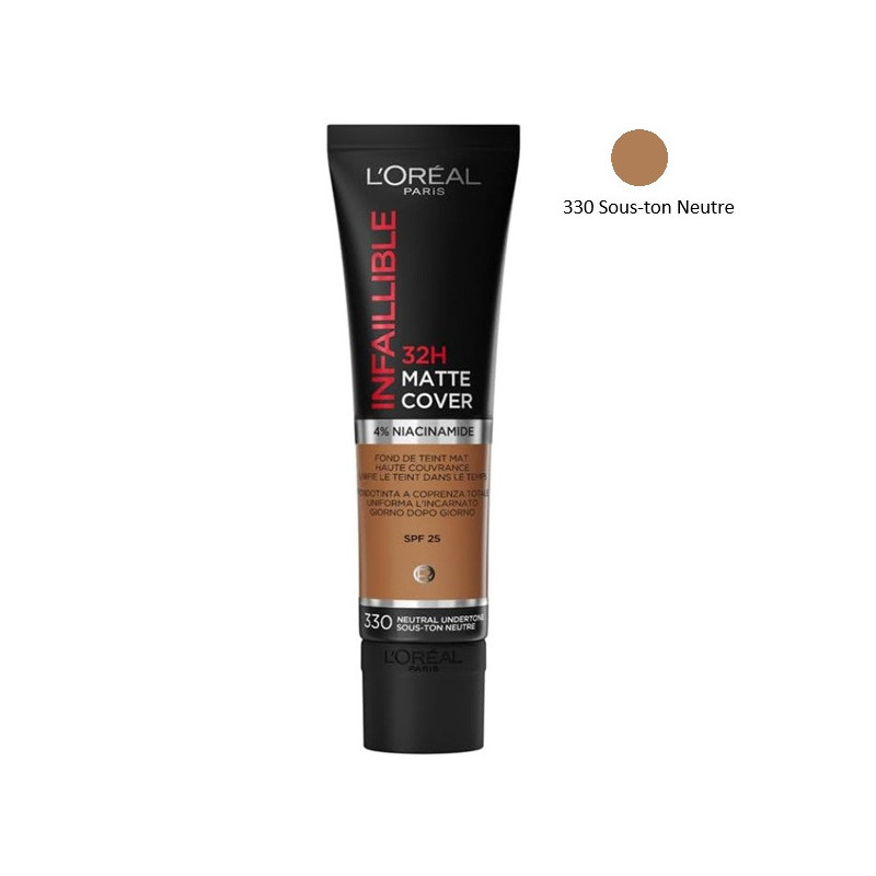 Fond de Teint Infaillible Matte Cover 32H L'Oréal Paris | Haute Couvrance SPF 25